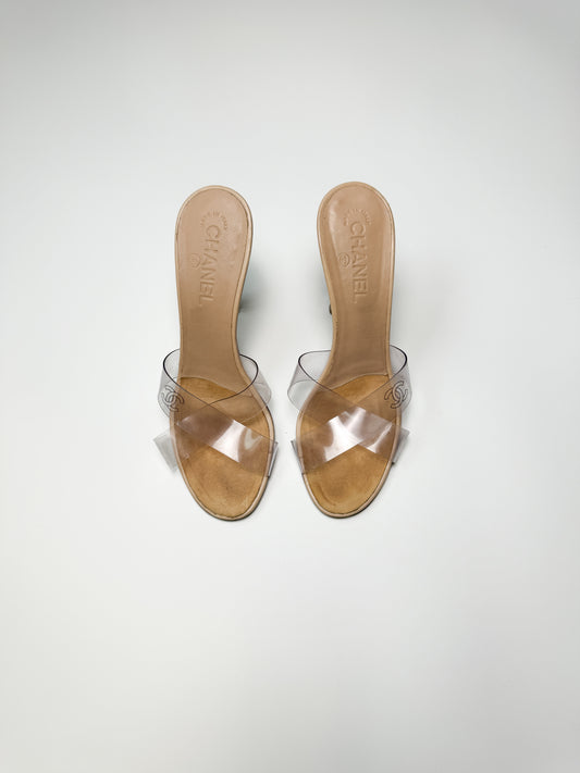 Chanel Lucite PVC Mules