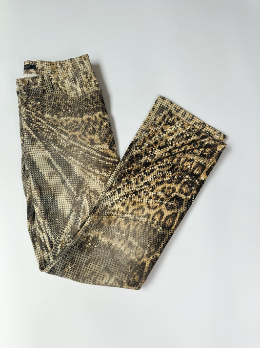 Roberto Cavalli Animal Print Jeans