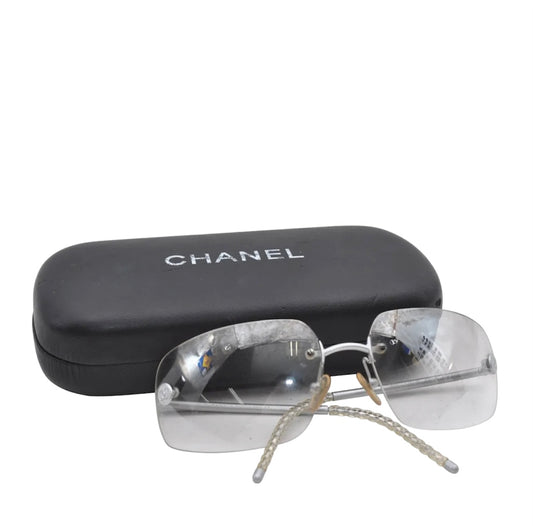 Vintage Chanel rimless sunglasses and case 