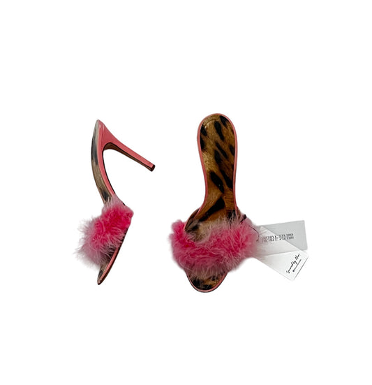 Roberto Cavalli Pink Feather Mules