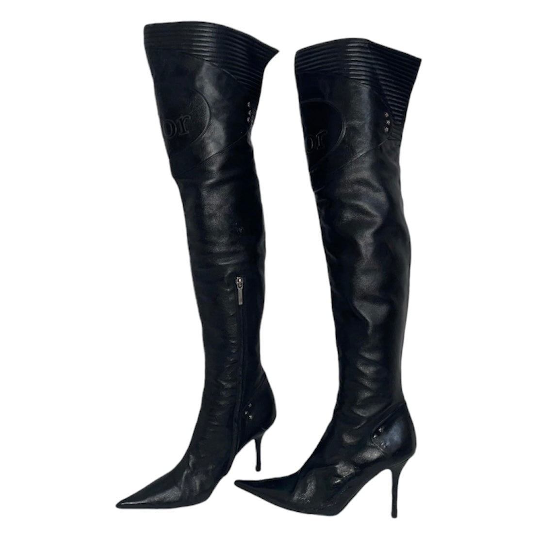 Christian Dior by John Galliano 2004 Black Moto Boots