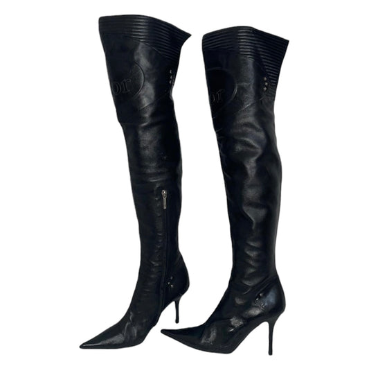 Christian Dior by John Galliano 2004 Black Moto Boots