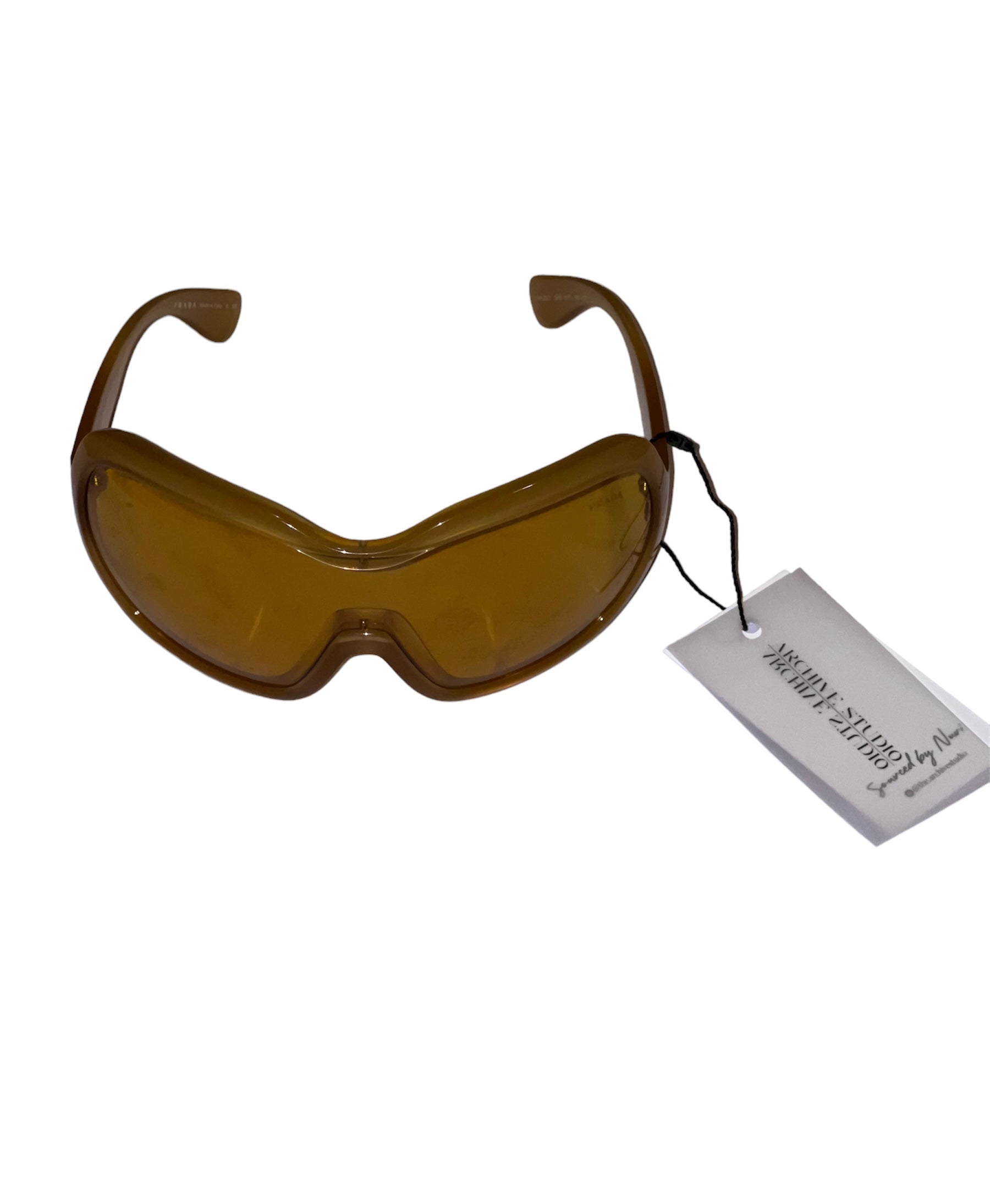 Oversized sunglasses Prada Yellow in Plastic - 31166747
