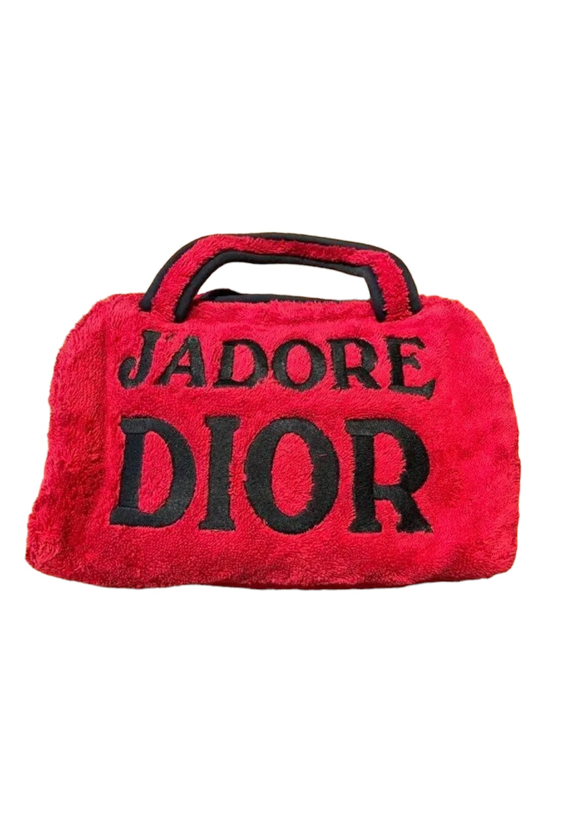 Christian Dior Red Terry Cloth Bag