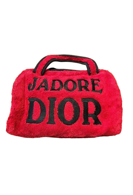 Christian Dior Red Terry Cloth Bag