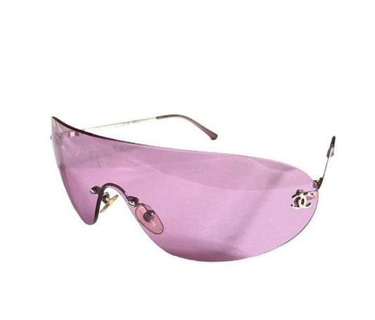 Vintage pink Chanel rimless sunglasses